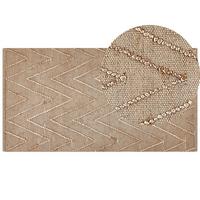 TEPPICH geflochten Daday 150/80 cm - Beige, Naturmaterialien (80/150cm) - Beliani