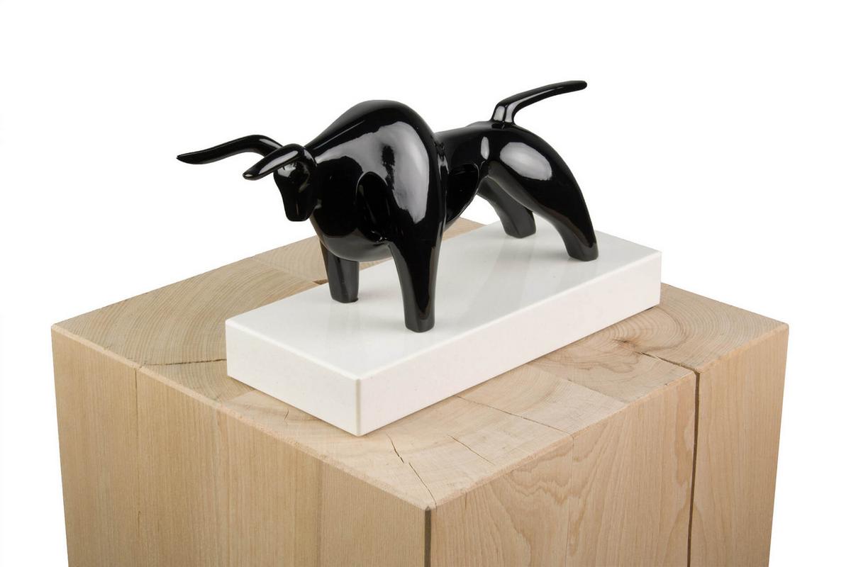 SKULPTUR Schwarz 28/16 cm - Schwarz, Stein (1.95/16/10cm) - KUNSTLOFT