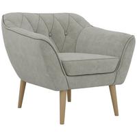 SESSEL PIRS - Hellgrau Strukture - Holzbeine - Silberfarben/Buchefarben, Holzwerkstoff/Textil (80/75/74cm) - MKS
