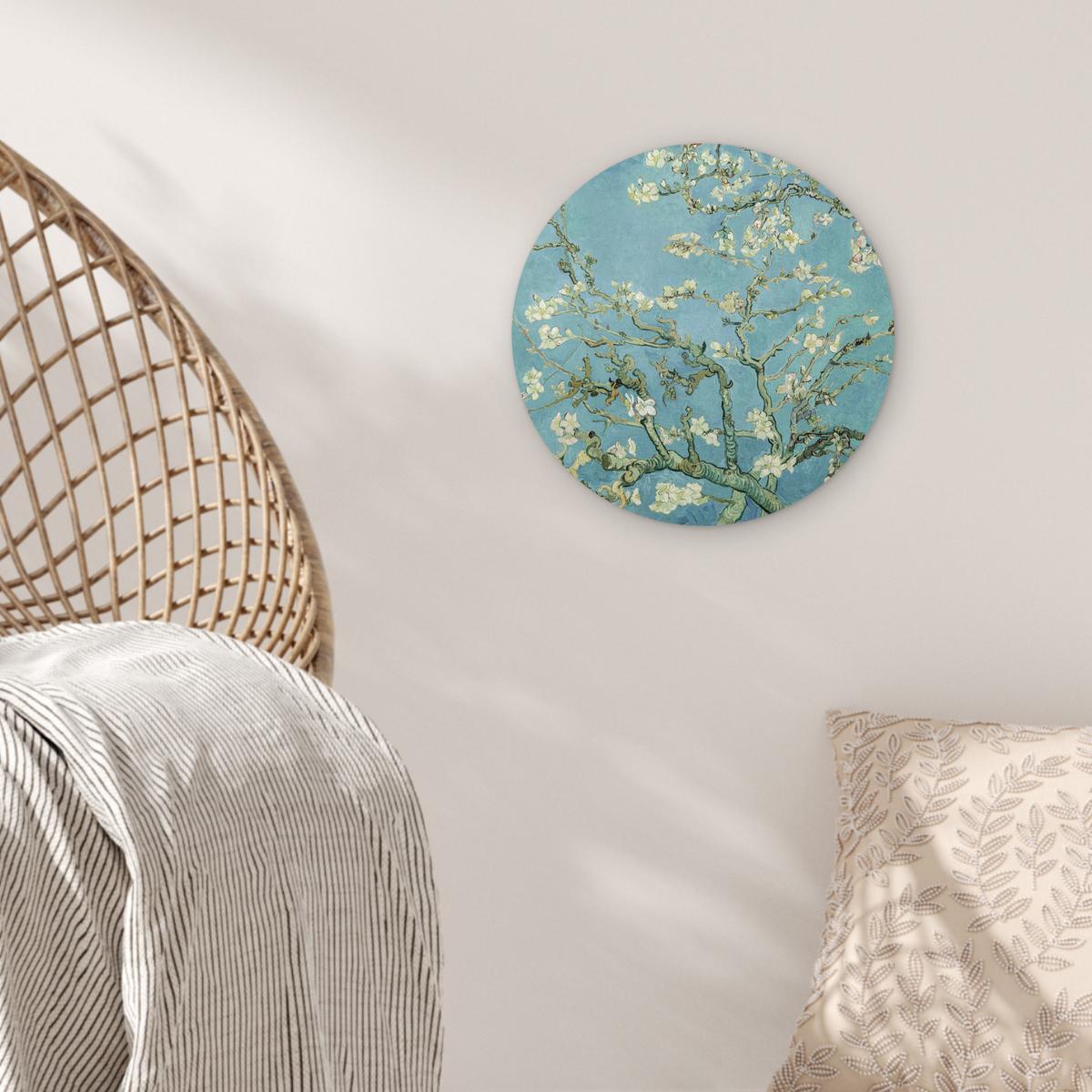 WANDBILD Van Gogh - Mandelblüte - Alte Meister - Kunst - Vintage Deko Wohnzimmer 30x30 cm - Pastellblau, Kunststoff (30/30cm) - MuchoWow