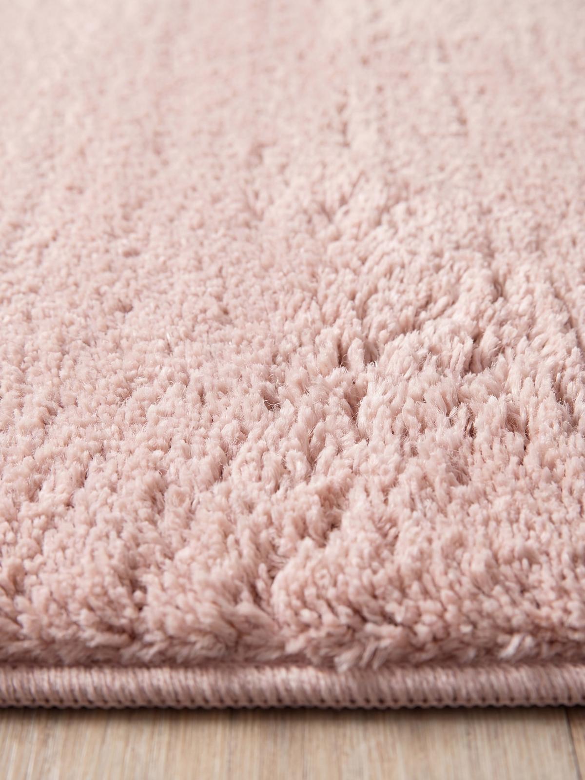 HOCHFLORTEPPICH Antirutsch Uni ALDAN Polyester Puderrosa 160 x 220 cm - Rosa, Textil (160/220cm) - KADIMA DESIGN