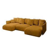 WOHNLANDSCHAFT mit Schlaffunktion und Bettkasten ONESK-U 317x177x72 Senfgelb Cord - Currygelb, Holzwerkstoff/Kunststoff (317/72/177cm) - ALTDECOR