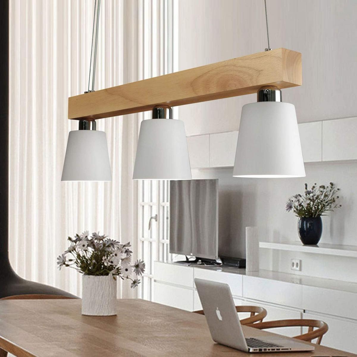 PENDELLEUCHTE Formel 3-flammig 70/14/23 cm - Weiß, Holzwerkstoff (70/14/23cm) - Nettlife