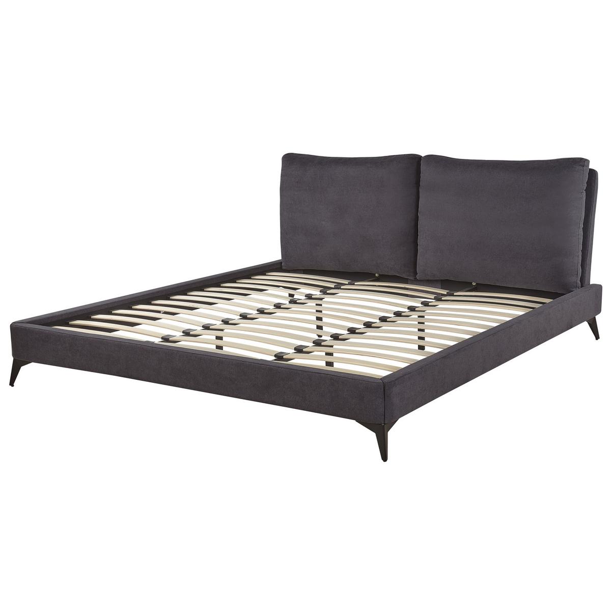 POLSTERBETT 180/200cm Dunkelgrau Melle - Dunkelgrau, Textil (180/200cm) - Beliani