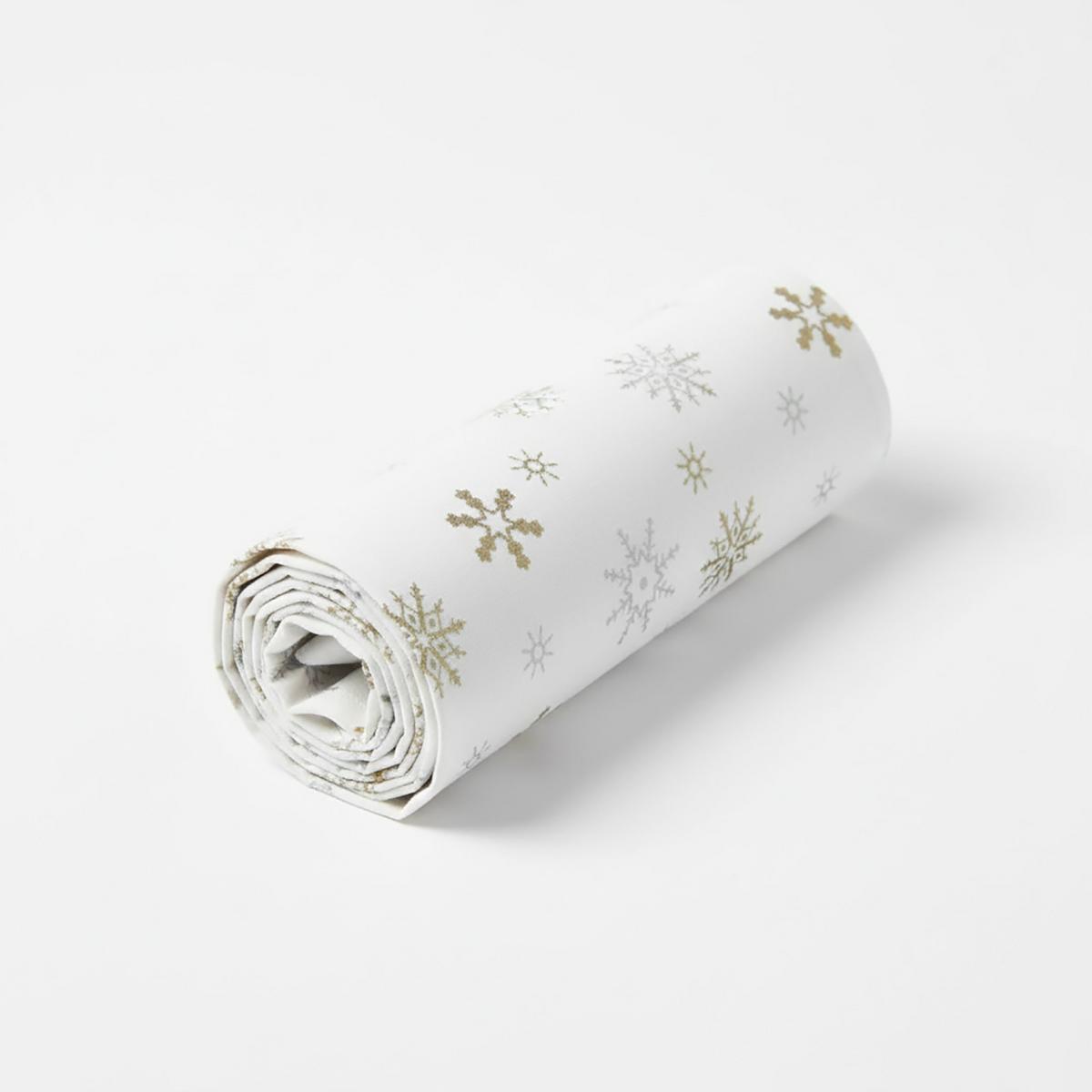 TISCHLÄUFER Weihnachten 44/178 cm, weiß mit Schneeflocken - Weiß, Textil (44/178cm) - Homescapes