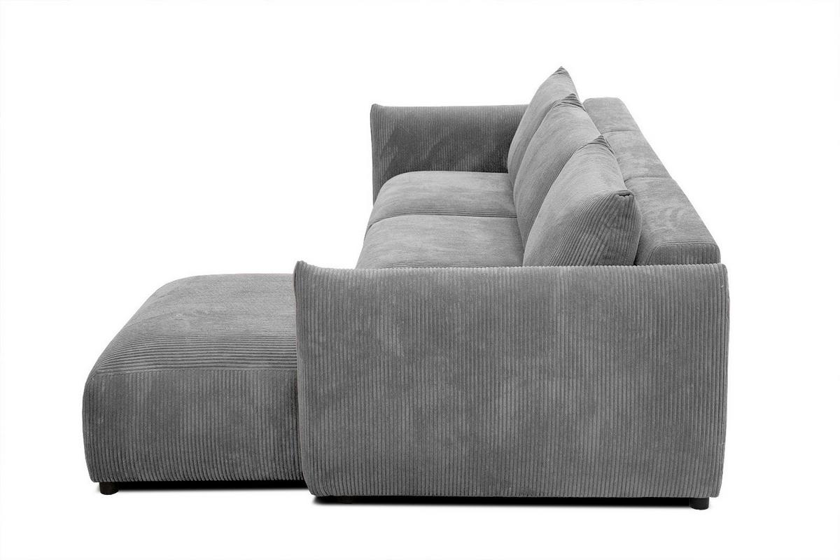 ECKSOFA TAUER 5-Sitzer, hellgrau - Hellgrau/Schwarz, Holzwerkstoff/Kunststoff (294/173cm) - Wozimo