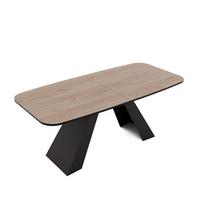 AUSZIEHTISCH ZENITH 180/90/76 cm mit Metallgestell, Schwarz / Eiche - Eiche Wotan/Schwarz, Holzwerkstoff/Metall (90/180/76cm) - Idohome