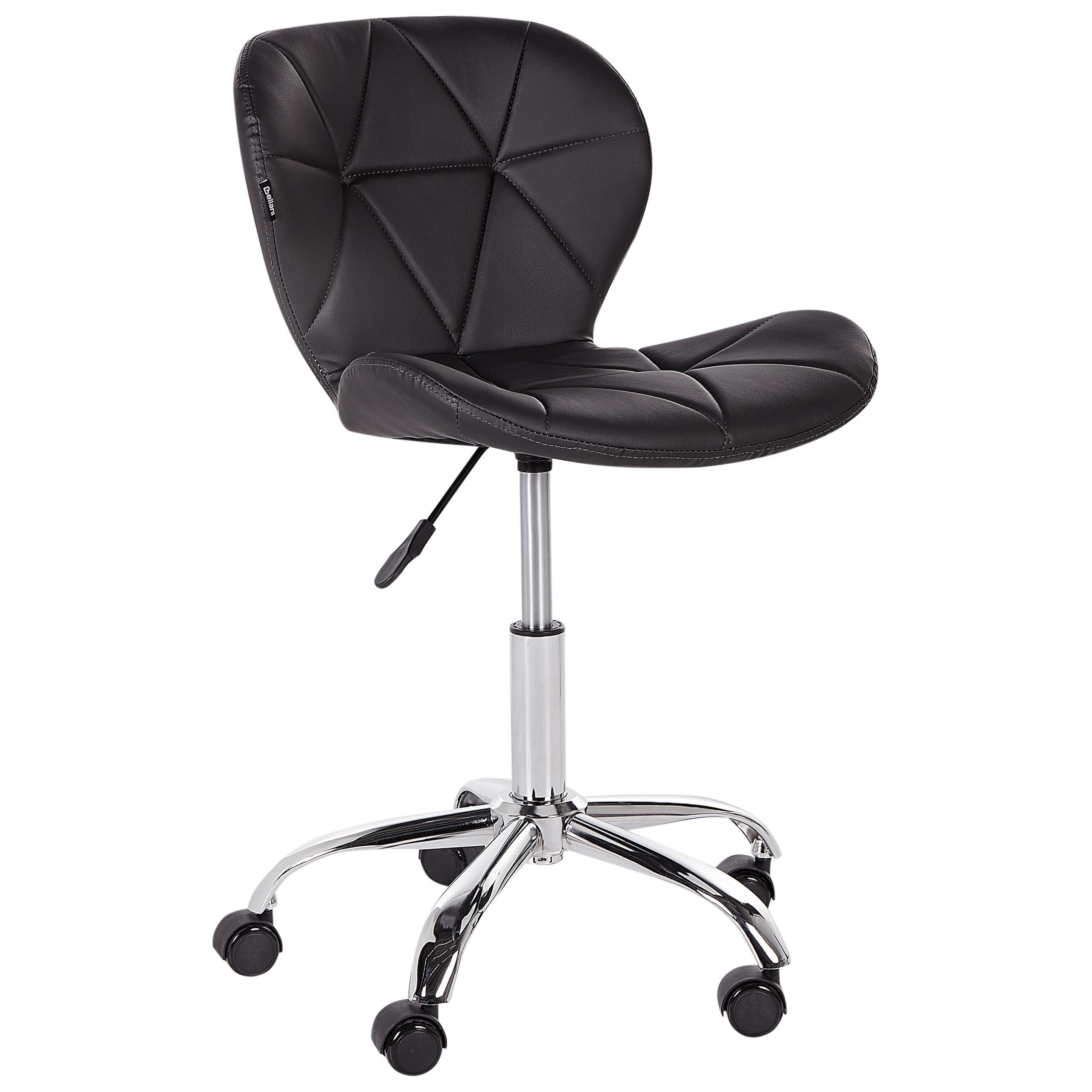 SCHREIBTISCHSTUHL Schwarz Valetta - Schwarz, Kunststoff (48/76/48cm) - Beliani
