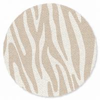 FUSSMATTE Zebramuster - Beige - Weiß - Tiermuster Schmutzfänger 90x90 cm - Beige, Kunststoff (90/0.4cm) - MuchoWow