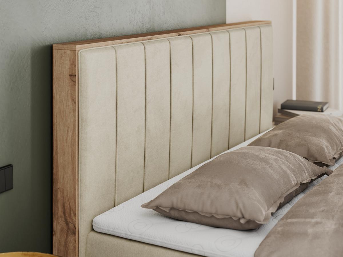 BOXBETT BELLISSIMO 200/200 Beige Velvet - H3 - Beige, Holz/Textil (200/200cm) - MKS