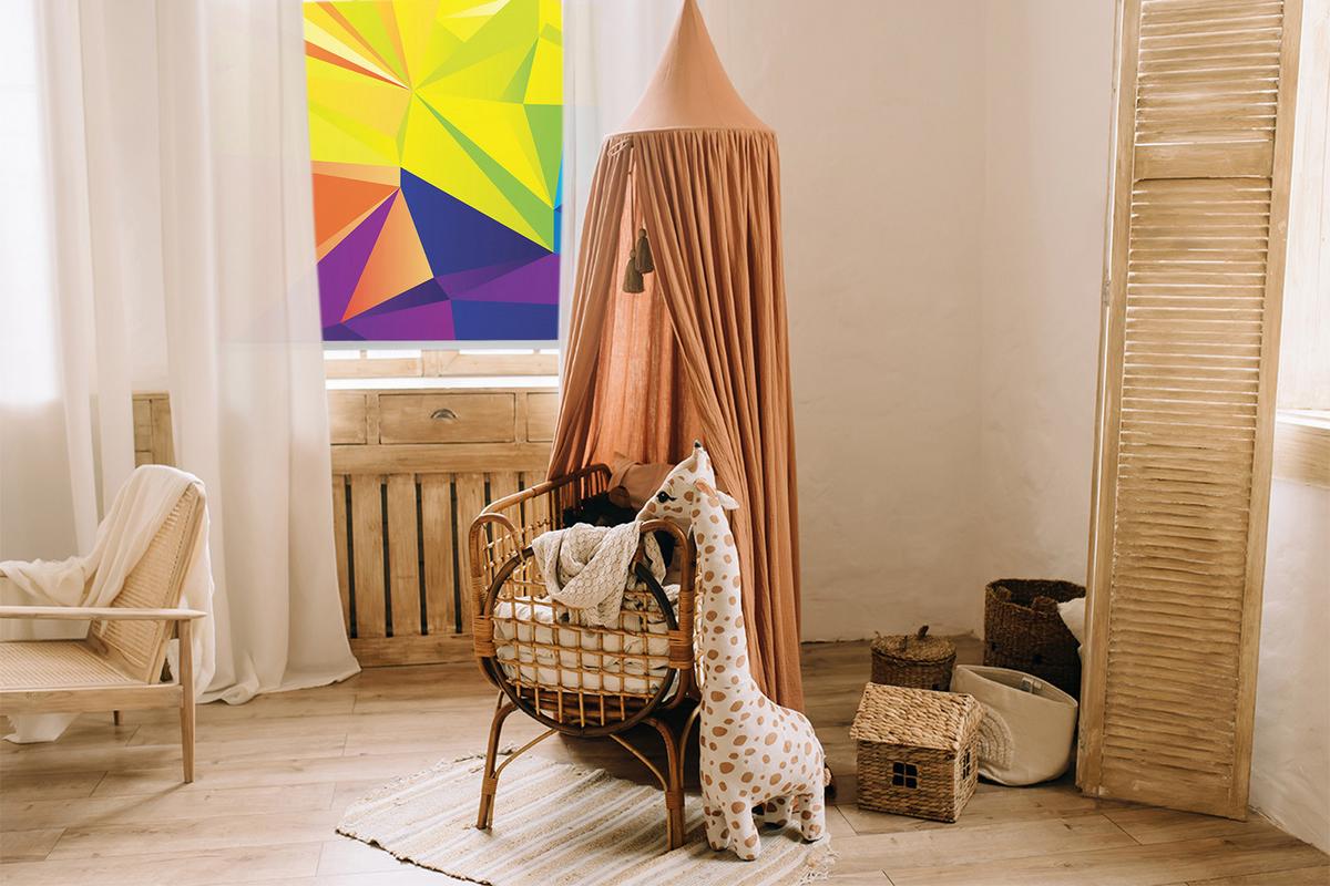 INNENROLLO - Fensterrollo - Rollo - 100x100 cm - Buntes Origami-Muster - Gelb, Kunststoff (100/100/0.5cm) - TULUP