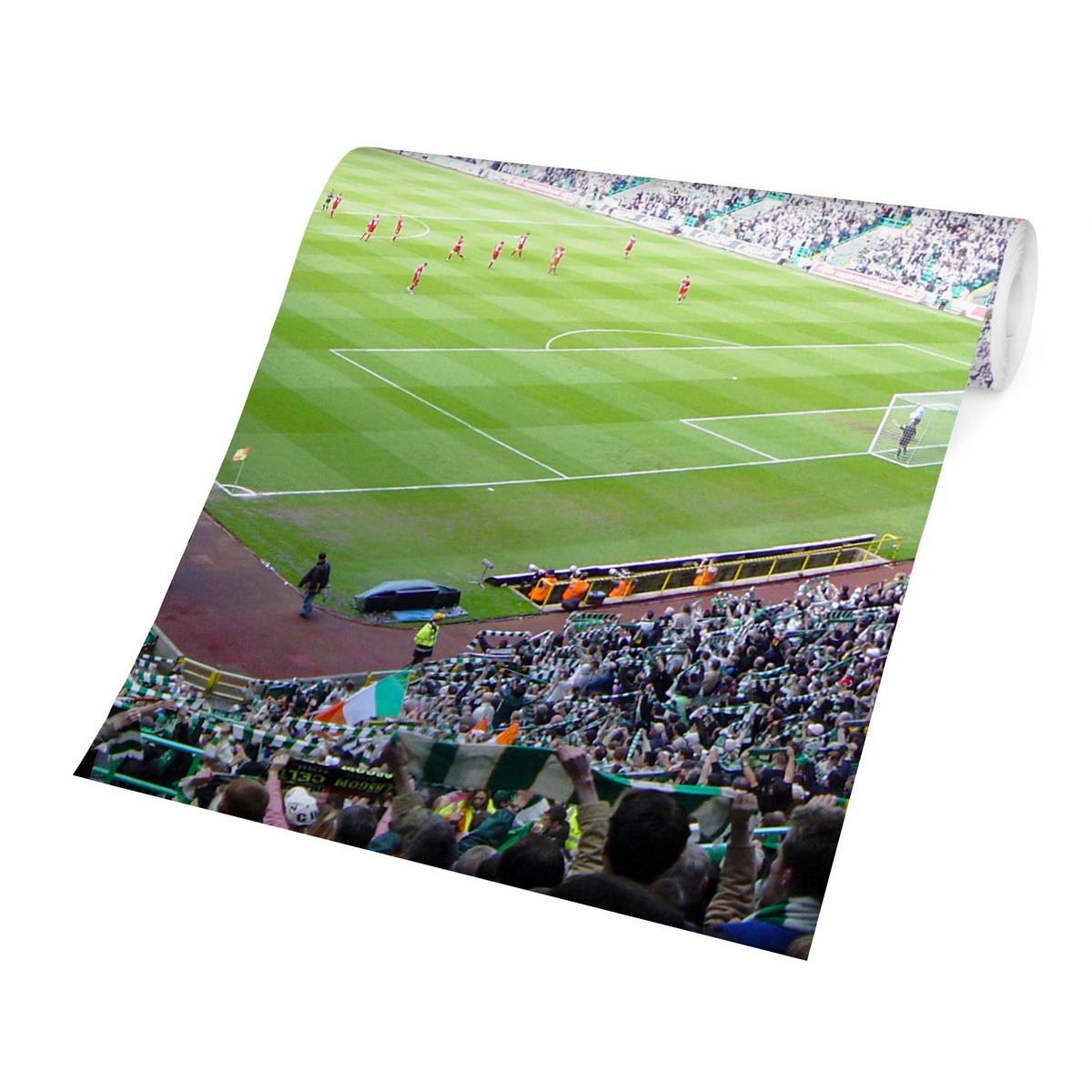 FOTOTAPETE Fußballstadion 288/288 cm - Grün, Papier (288/288cm) - Bilderwelten
