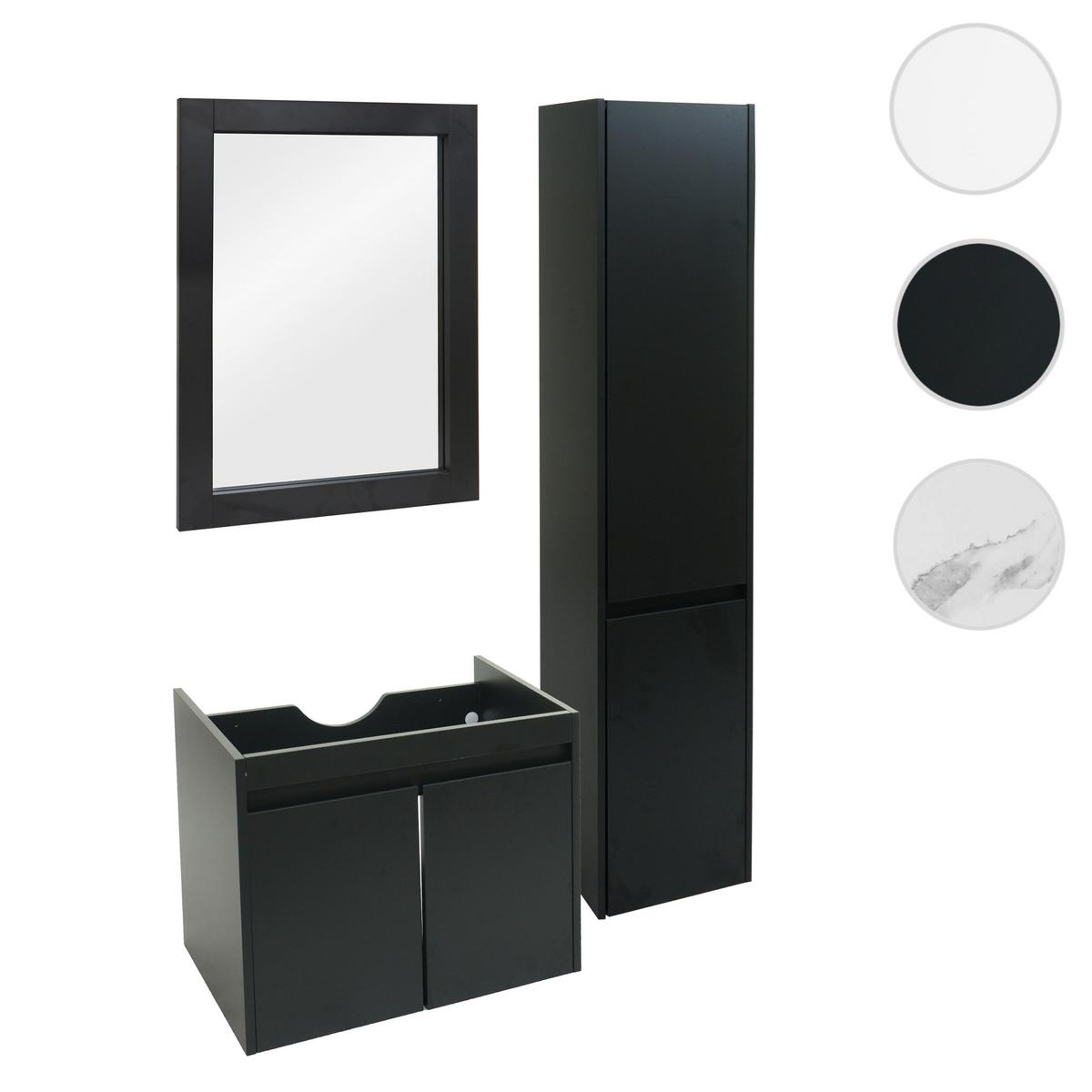 BADEZIMMERSET Schwarz 3er-Set - Schwarz, Holzwerkstoff (100/160/40cm) - MCW