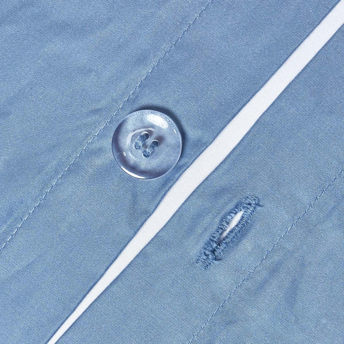 BETTWÄSCHE Premium, Ägyptische Baumwolle, Fadendichte 1000 - Blau, Textil (230/220cm) - Homescapes