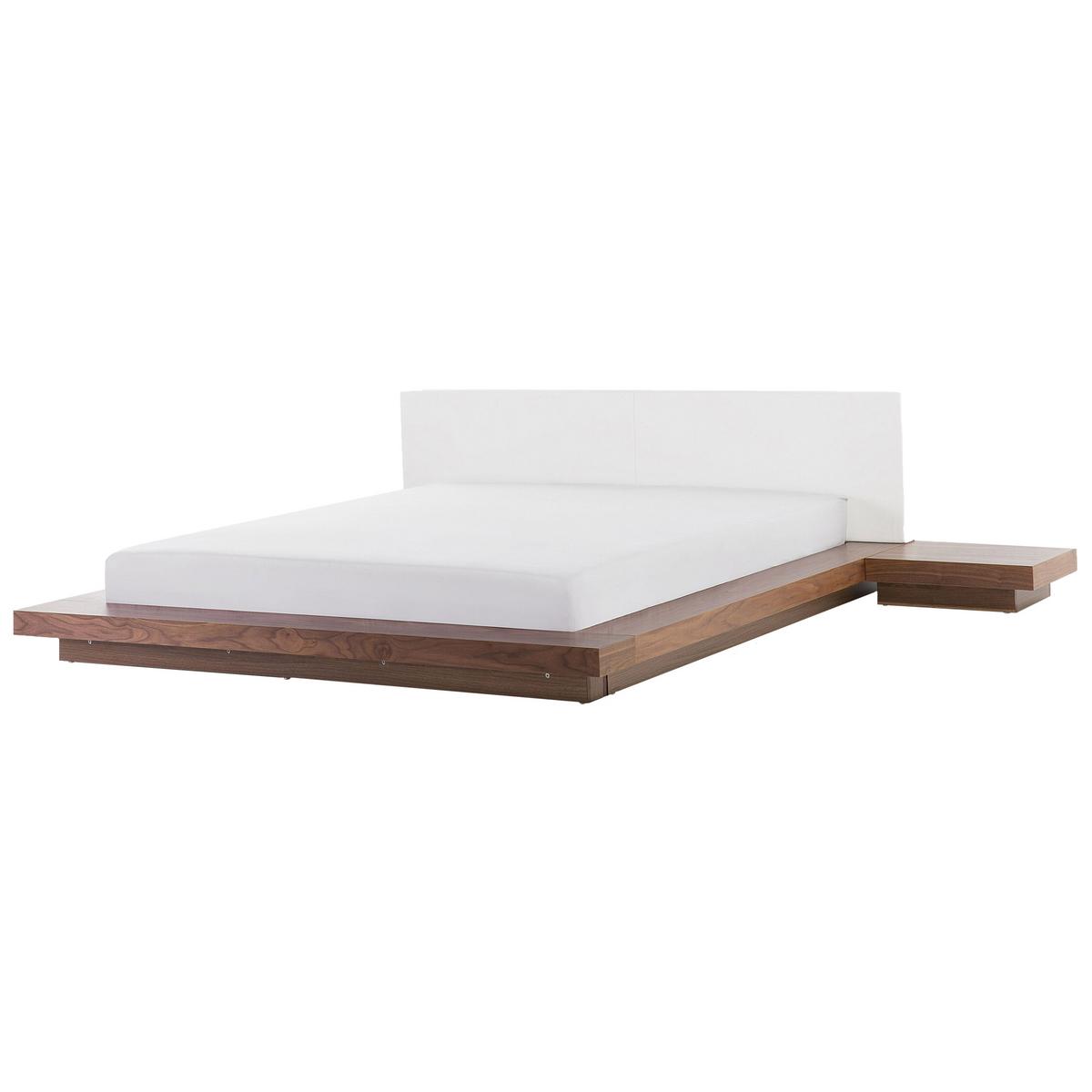 BETT mit LED 180x200 cm Heller Holzfarbton Zen - Hellbraun, Holzwerkstoff (180/200cm) - Beliani