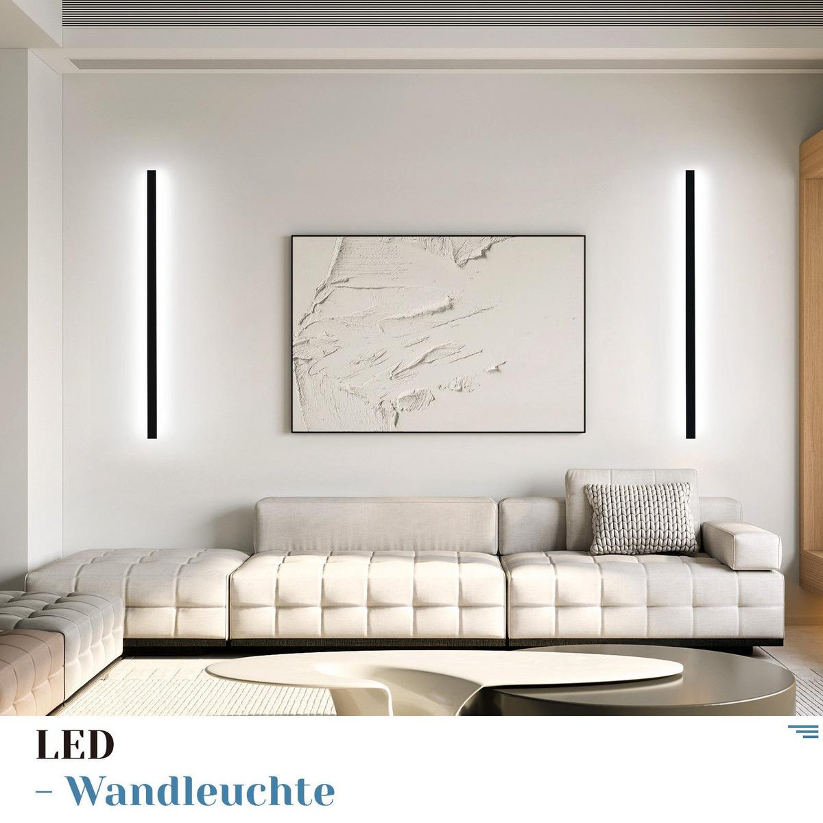 LED WANDLEUCHTE Martina - Schwarz, Metall (4/3/100cm) - Nettlife