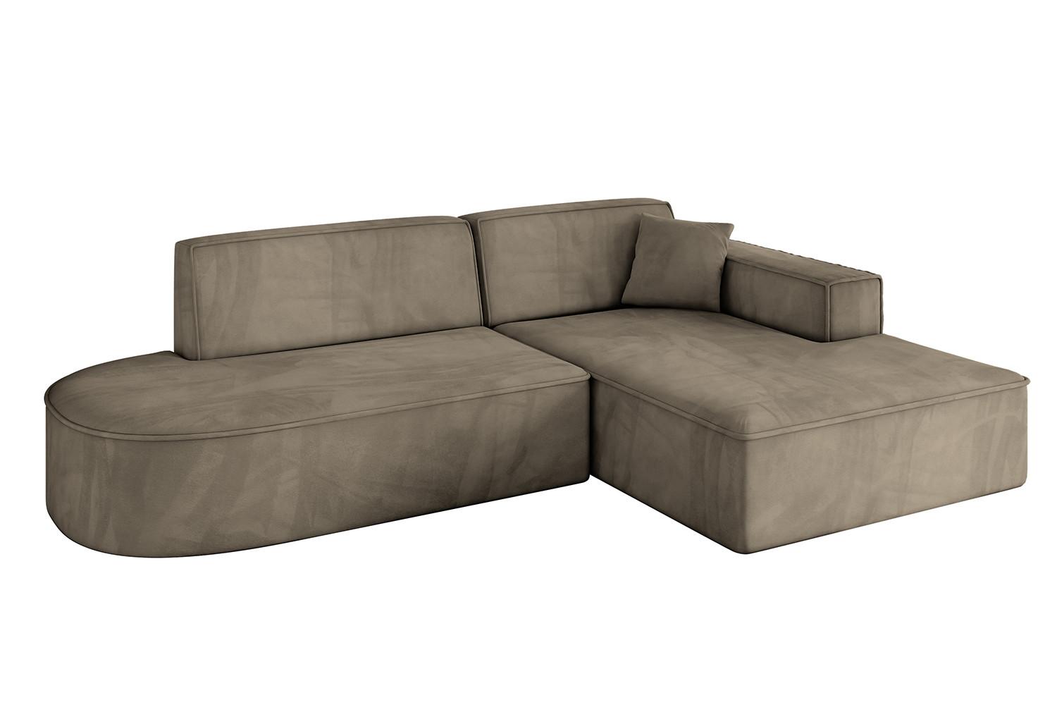 ECKSOFA Ottomane Rechts IREA-L1-v4 - 234x171x79 cm Braun - Braun, Holzwerkstoff/Textil (171/234cm) - ALTDECOR