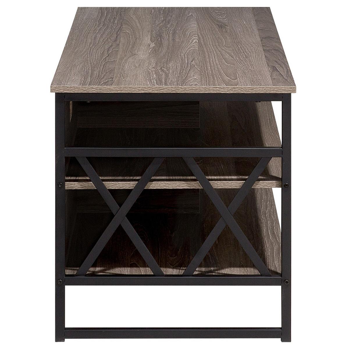 TV-MÖBEL Dunkelbraun, Schwarz CARLISLE 51/120/56 cm - Dunkelbraun, Holzwerkstoff (120/56/51cm) - Beliani