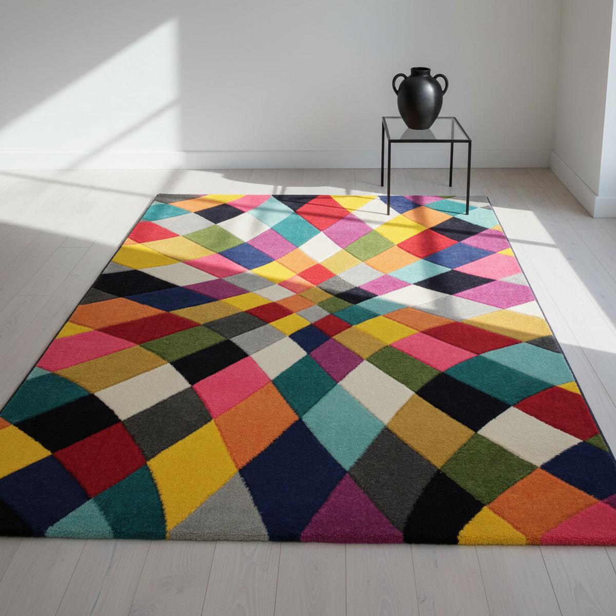TEPPICH MEON, geometrisch, Florhöhe 11 mm, Bunt, 160 x 230 cm - Multicolor, Textil (230/160cm) - KADIMA DESIGN