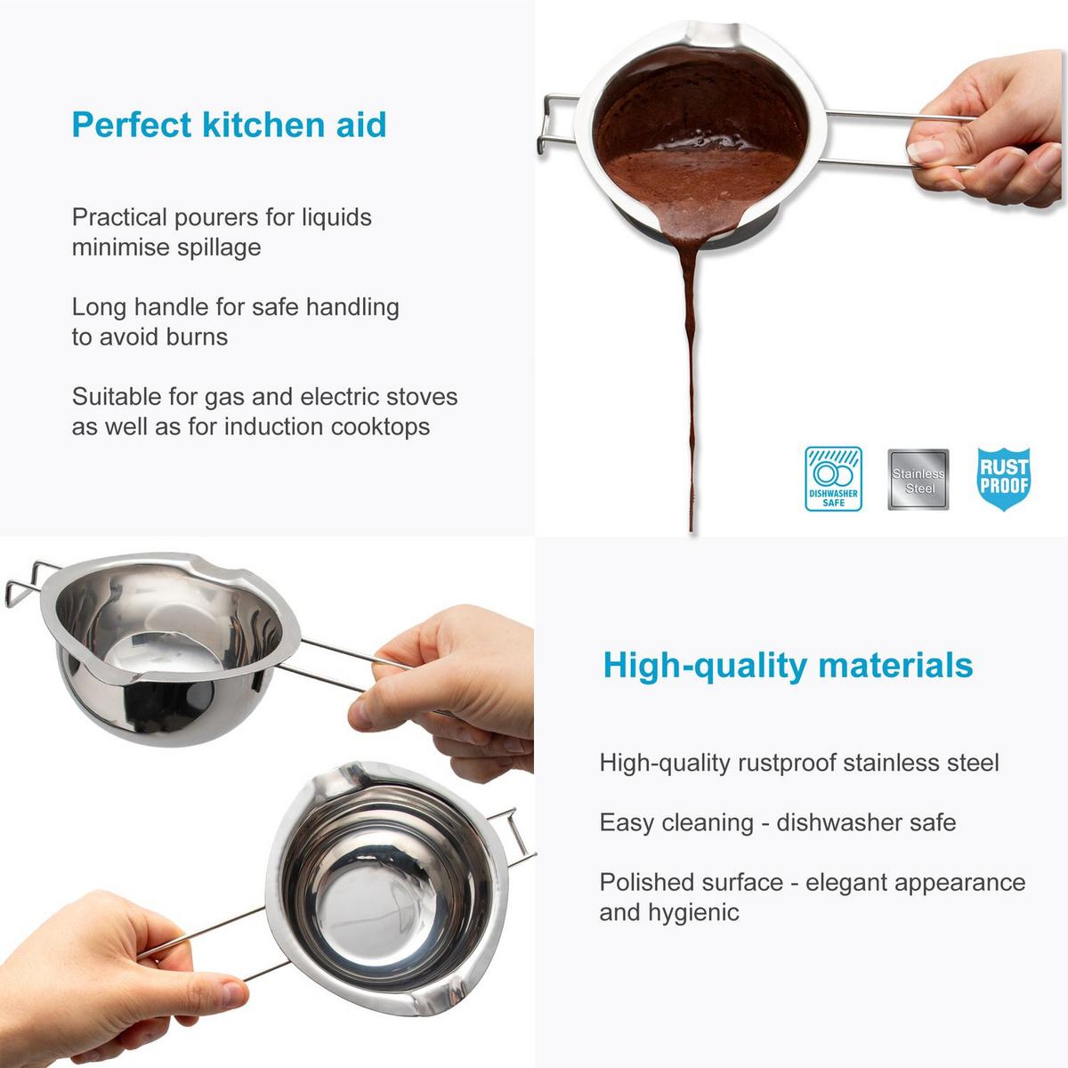 SCHMELZTOPF 390 ml Schüssel - Silberfarben, Metall (27/14/6cm) - Intirilife
