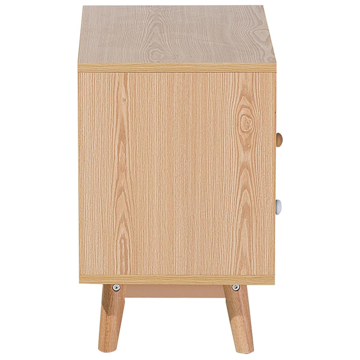 NACHTTISCH heller Holzfarbton 2 Schubladen Fargo - Hellbraun/Weiß, Holzwerkstoff (40/48/30cm) - Beliani