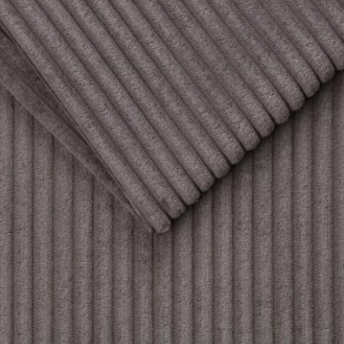 OHRENSESSEL mit HOCKER, hoher Sitzkomfort durch Wellenunterfederung B90/H98/T76 cm, Cord Grau / 18019 - Schwarz/Grau, Holz/Textil (90/98/76cm) - luma-home
