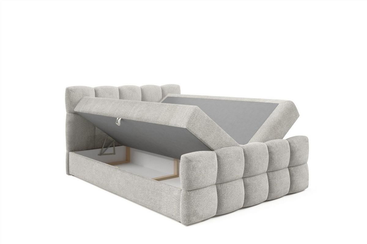 BOXBETT Satine Premium - Beige, Holzwerkstoff/Textil (140/220cm) - Fun Möbel