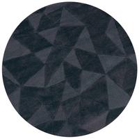 WOLLTEPPICH DEBEN, geometrisch, Anthrazit, Ø 160 cm - Anthrazit, Textil (160/160cm) - KADIMA DESIGN