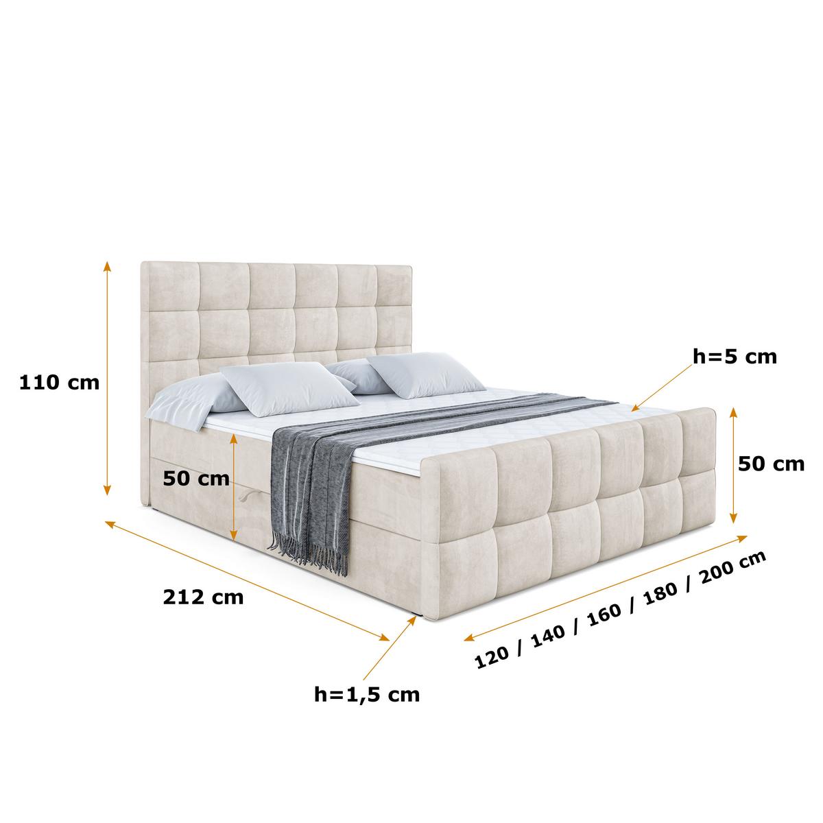 BOXBETT APO-Z - 140 x 200 - H3 - Ecru - Ecru, Holzwerkstoff (140/200cm) - ALTDECOR