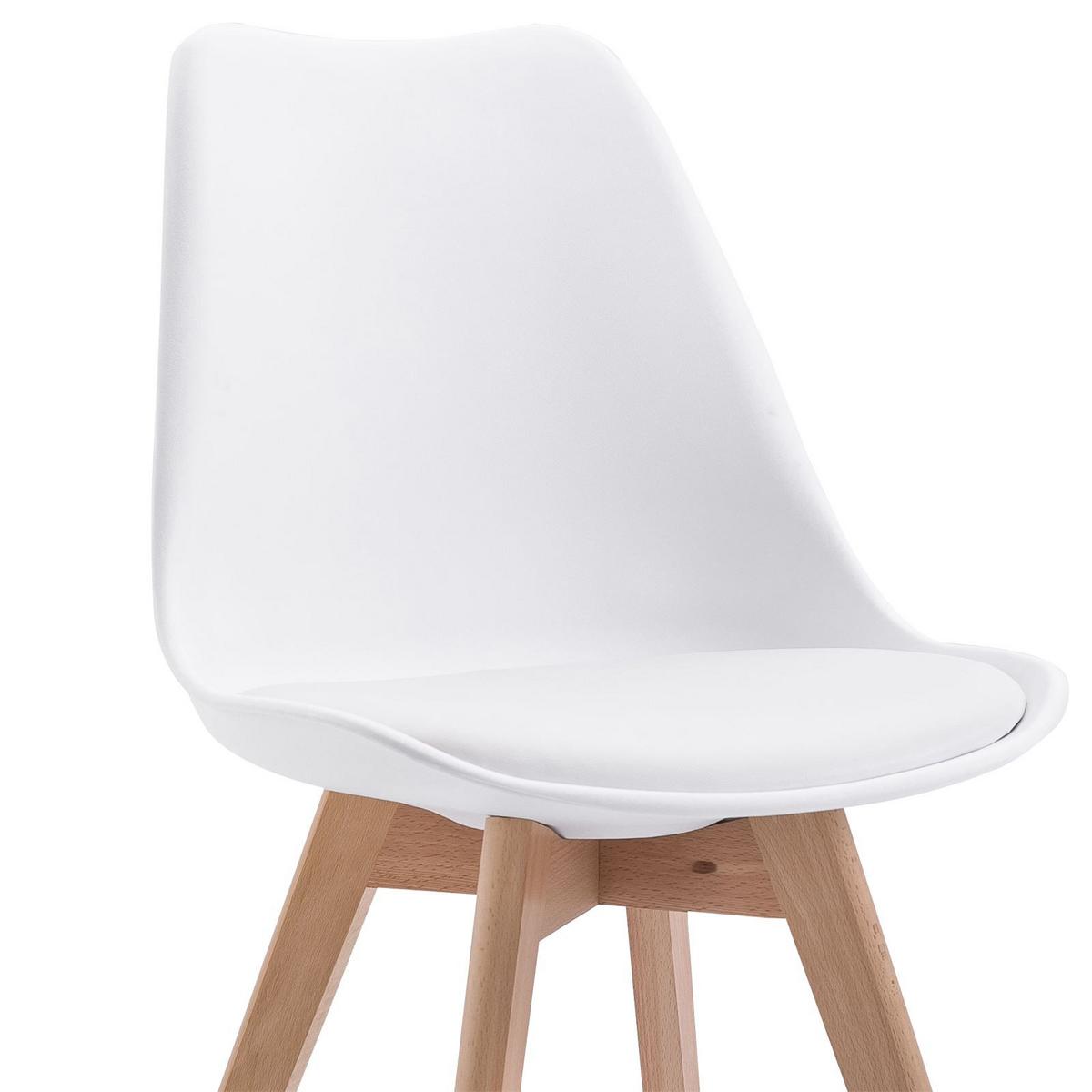 ESSZIMMERSTÜHLE ABBY 4er-Set weiß - Weiß, Holz (49/82/53cm) - IDIMEX