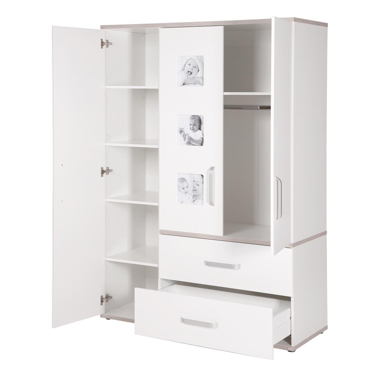 BABYZIMMER-SET Moritz mit breiter Wickelkommode 3-teilig - Weiß, Holzwerkstoff (76/81/142.5cm) - Roba