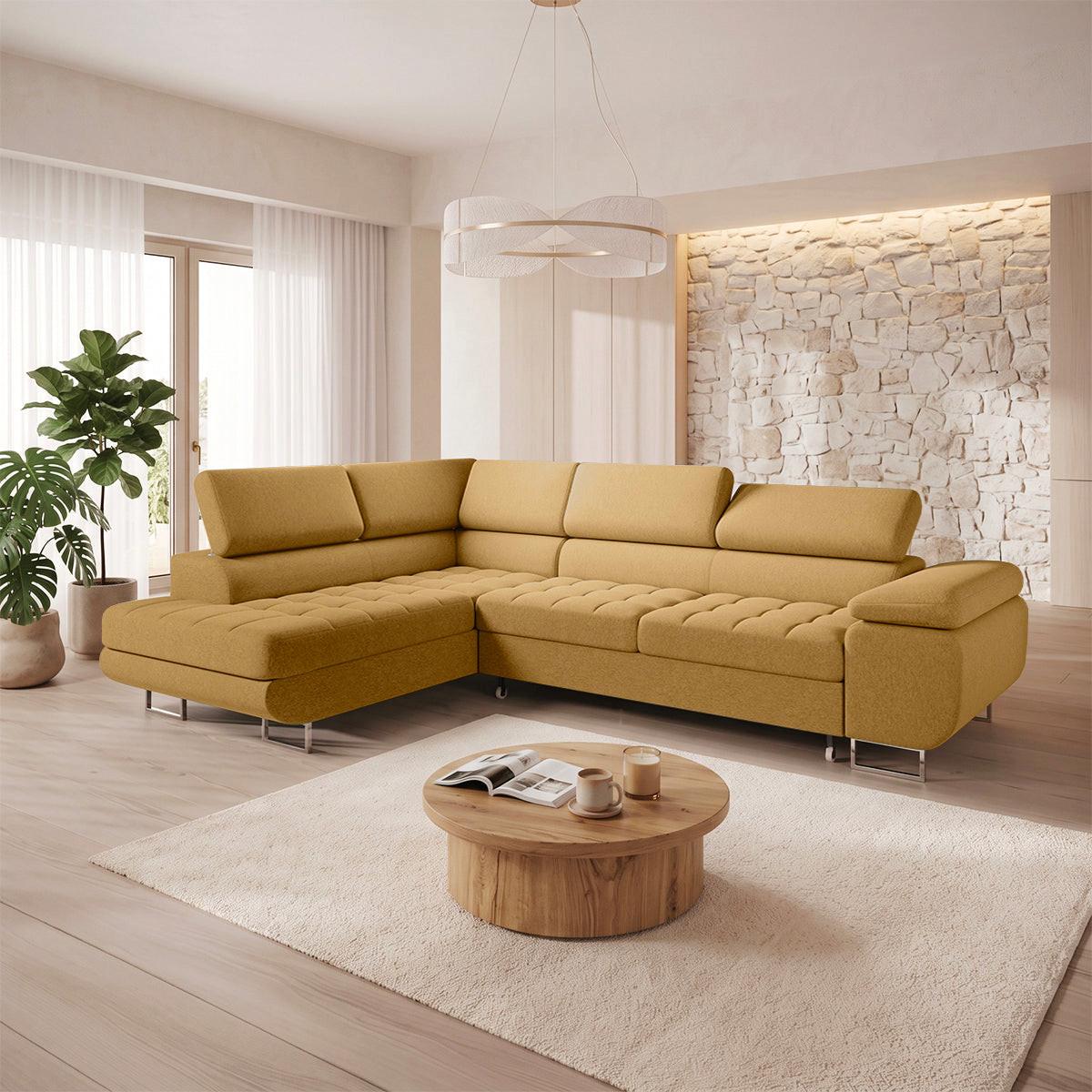 ECKSOFA Eden 4 Sitzplätze Gelb - Gelb, Textil (271/201cm) - Petits-meubles