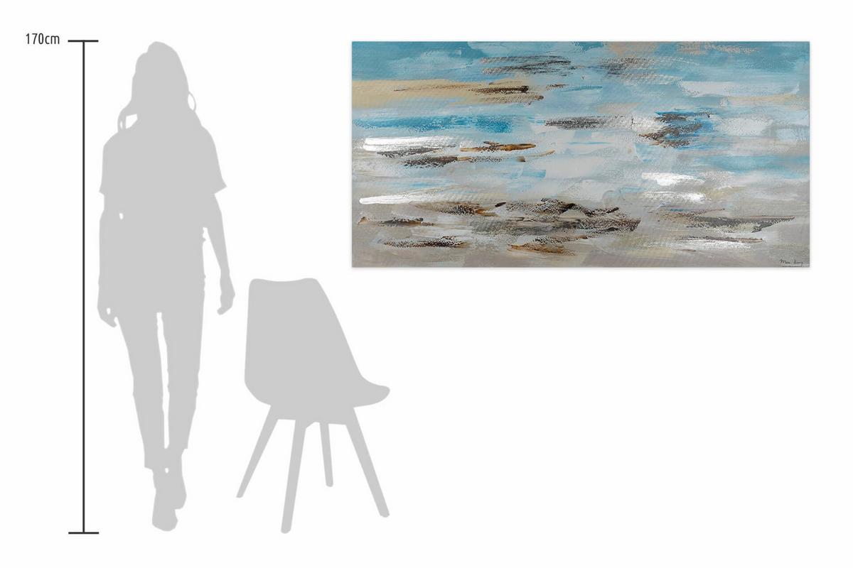 ÖLGEMÄLDE 140/70 cm - Blau/Grau, Holz/Textil (140/70cm) - KUNSTLOFT