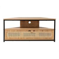 ECK-TV-MÖBEL 1 tür mit rattan-geflecht jaya 30/45/100 cm - Apfelbaumfarben, Holzwerkstoff (30/45/100cm) - Calicosy
