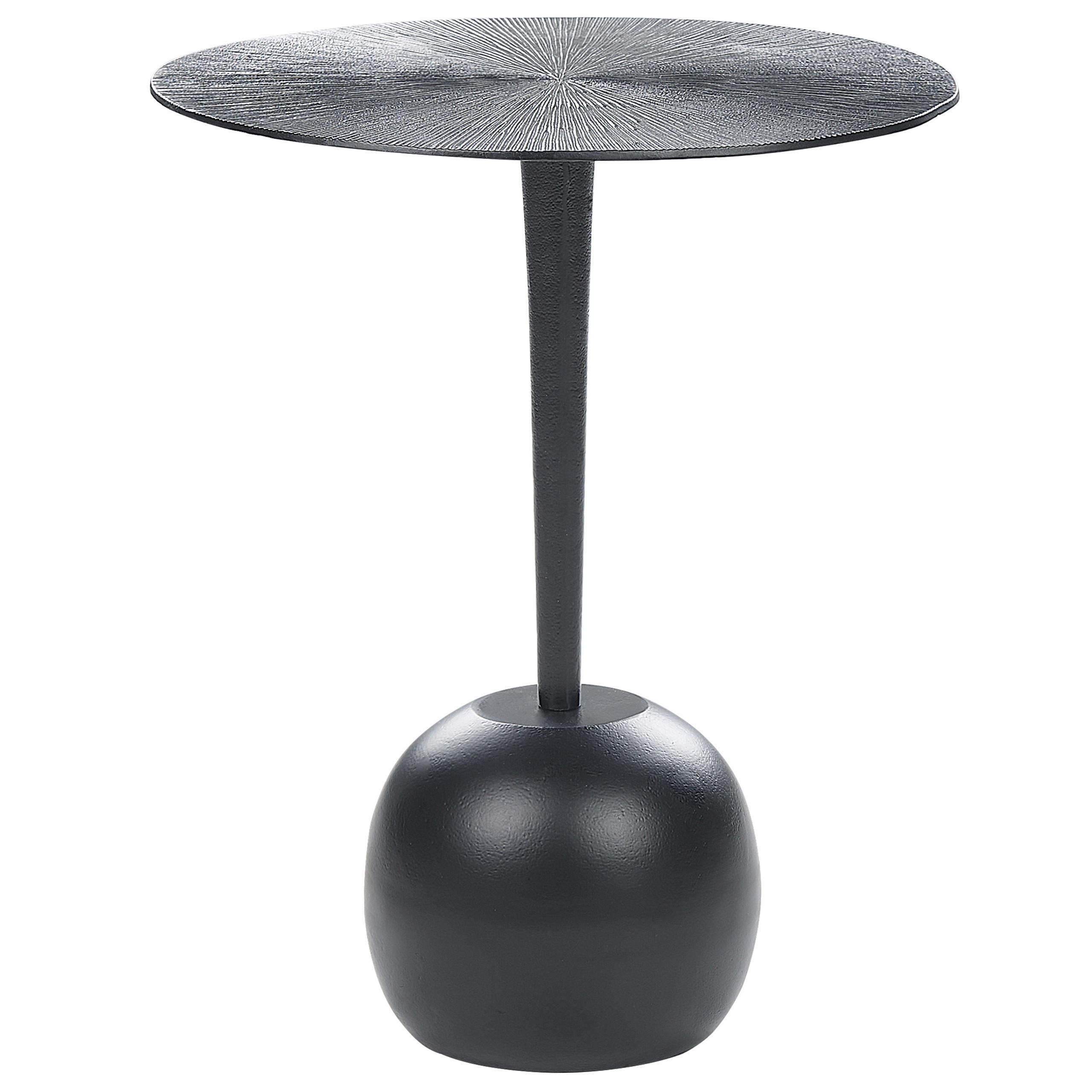 BEISTELLTISCH Aluminium schwarz rund 40 cm Eucla - Schwarz, Metall (40/40/49cm) - Beliani