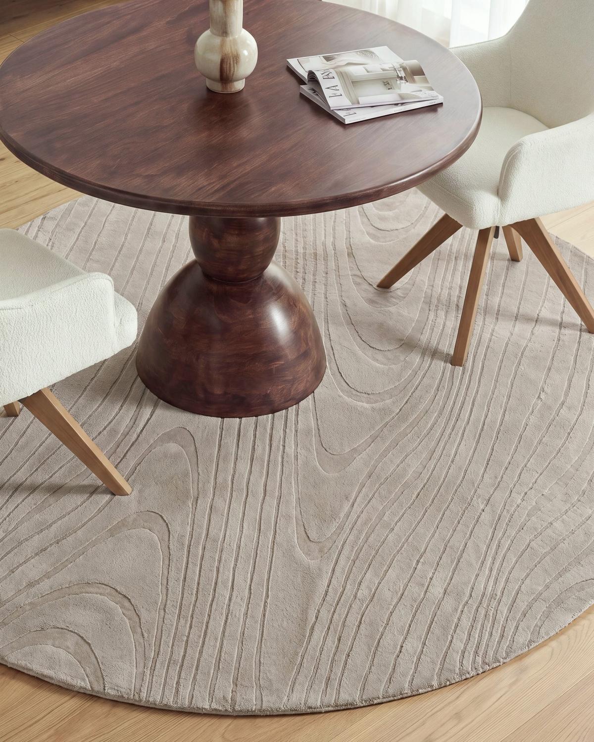 KUNSTFELLTEPPICH Beige 160 cm Ontake - Beige, Kunststoff (160/160cm) - Beliani
