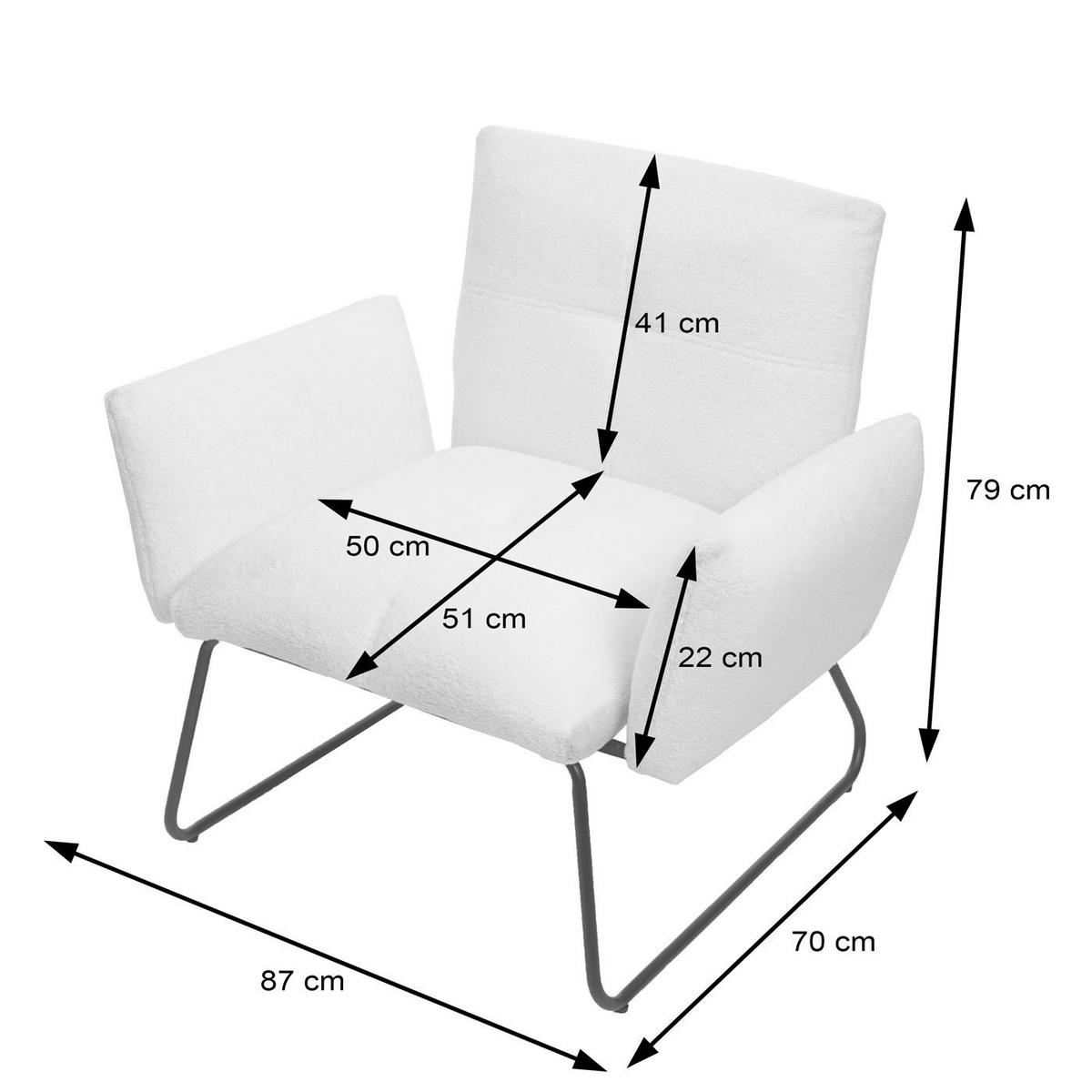 LOUNGE-SESSEL Weiß - Weiß, Textil (87/79/70cm) - MCW