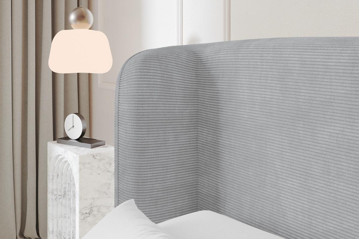 POLSTERBETT mit Bettkasten und Lattenrost, Bett mit Matratze H3/H4 - ESTI 180x200 Grau - Alufarben, Holzwerkstoff/Textil (180/200cm) - ALTDECOR