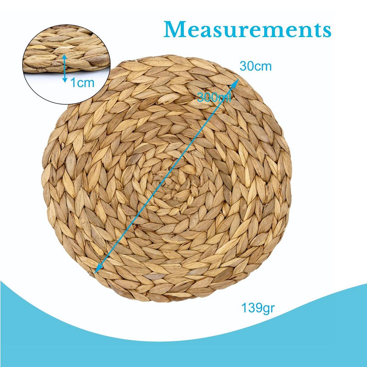 PLATZSET Untersetzer 30 cm - Naturfarben, Naturmaterialen (30/30/7cm) - Intirilife