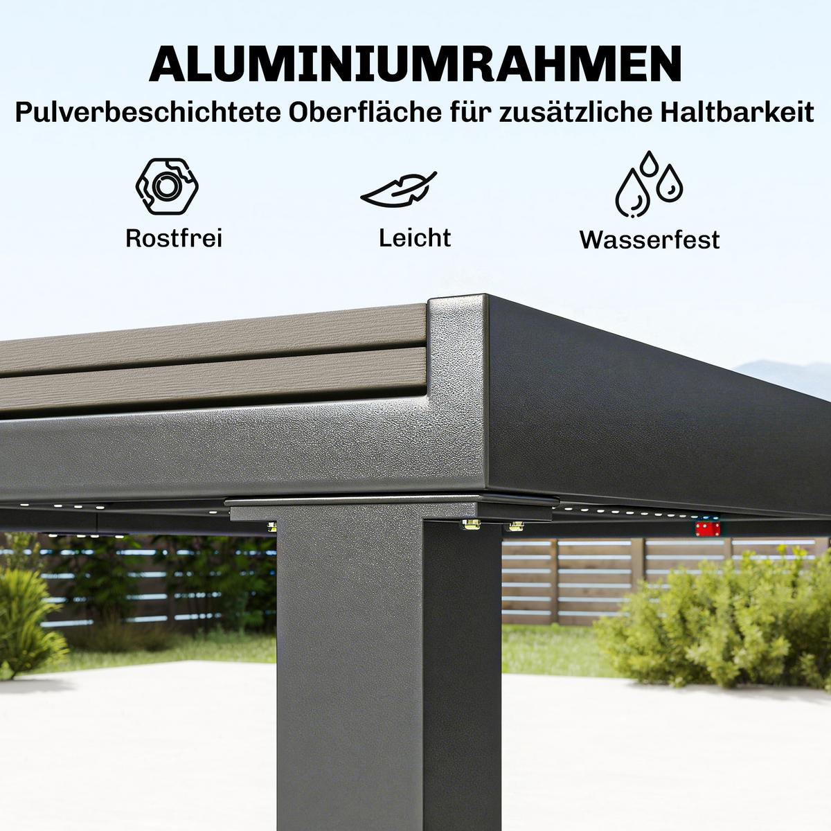 OUTDOOR-ESSGRUPPE 7er Set Aluminium WPC Grau - Grau, Kunststoff/Metall - Outsunny