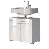 WASCHBECKENUNTERSCHRANK weiß Hochglanz 60 x 56 cm, Badschrank 2-türig - Weiß, Holzwerkstoff/Kunststoff (60/56/34cm) - Top.Furn
