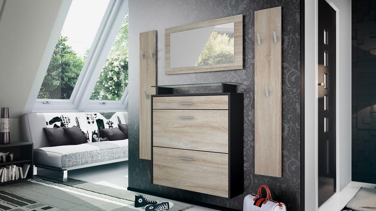 GARDEROBE Malea Front in Eiche sägerau - Eiche San Remo, Holzwerkstoff (180/180/23cm) - Vladon
