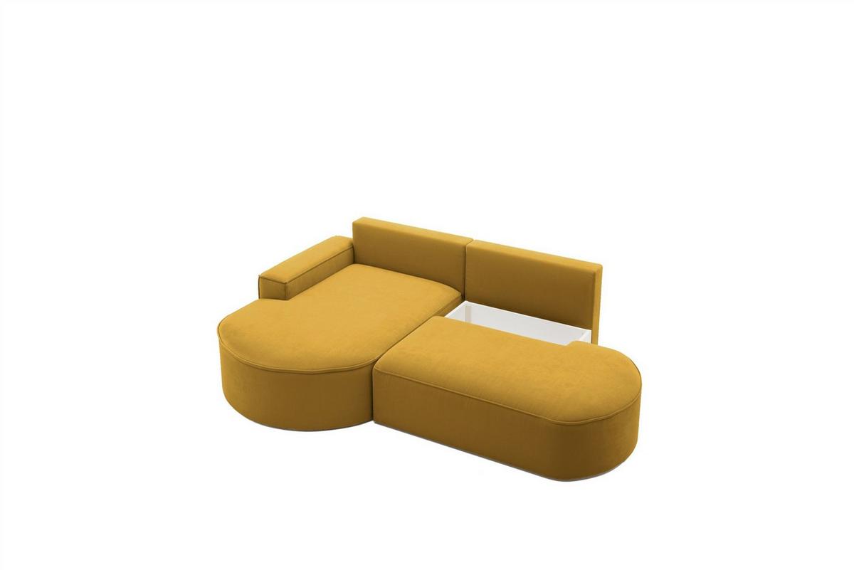 ECKSOFA Girona Mit Schlaffunktion - Gelb, Holzwerkstoff/Textil (278/179cm) - Fun Möbel