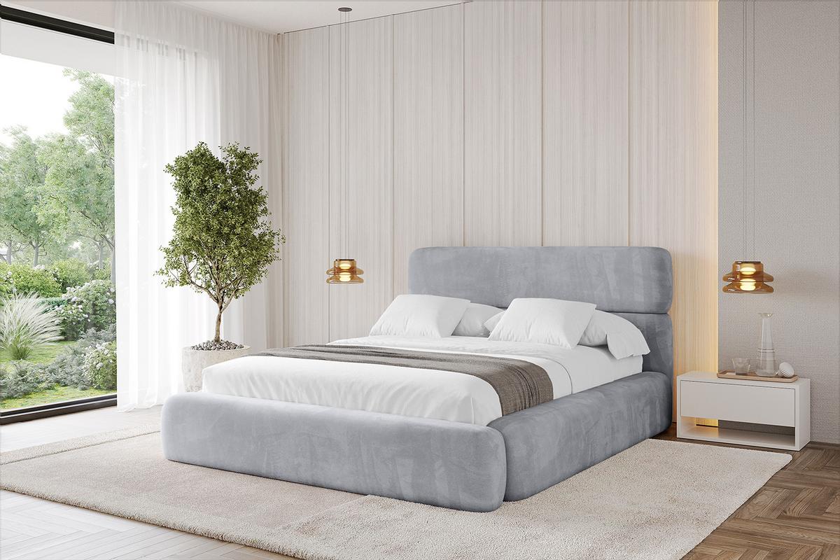 POLSTERBETT mit Bettkasten und Lattenrost, Boxbett ohne Matratze - ENORA 180x200 Hellgrau - Hellgrau, Holzwerkstoff/Textil (180/200cm) - ALTDECOR