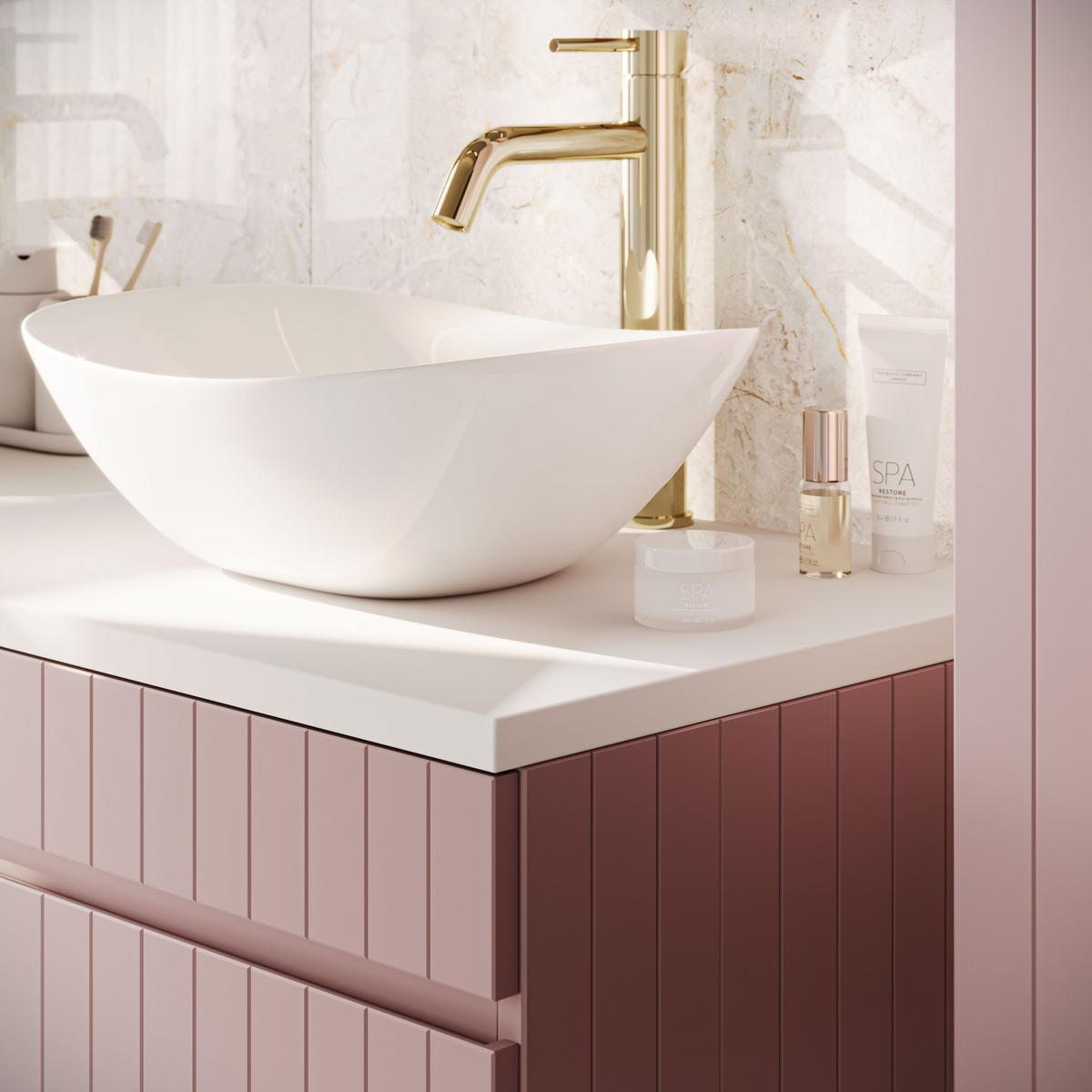 BADEZIMMER-SET FLORIS II - Rosa, Holzwerkstoff (140/46/45.6cm) - Lookway