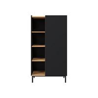 REGAL System 77 - Schwarz, Holzwerkstoff/Metall (74/140/44cm) - MIRJAN24
