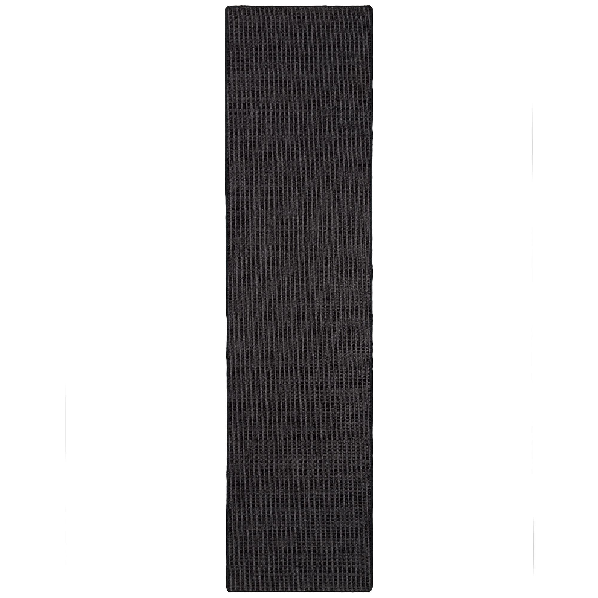 SISAL NATUR LÄUFER TEPPICH - Schwarz, Textil (80/400cm) - Snapstyle
