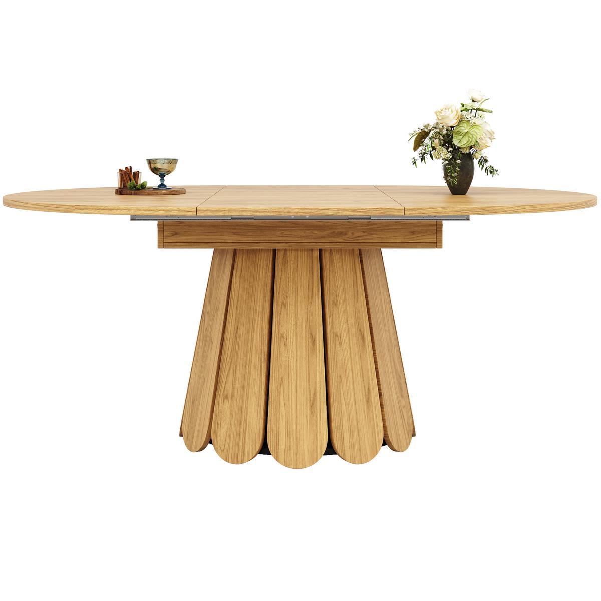 ESSTISCH ausziehbar 118-158 cm Vintage Holzoptik - Eichefarben/Beige, Holzwerkstoff (118/118/76cm) - Urban Meuble