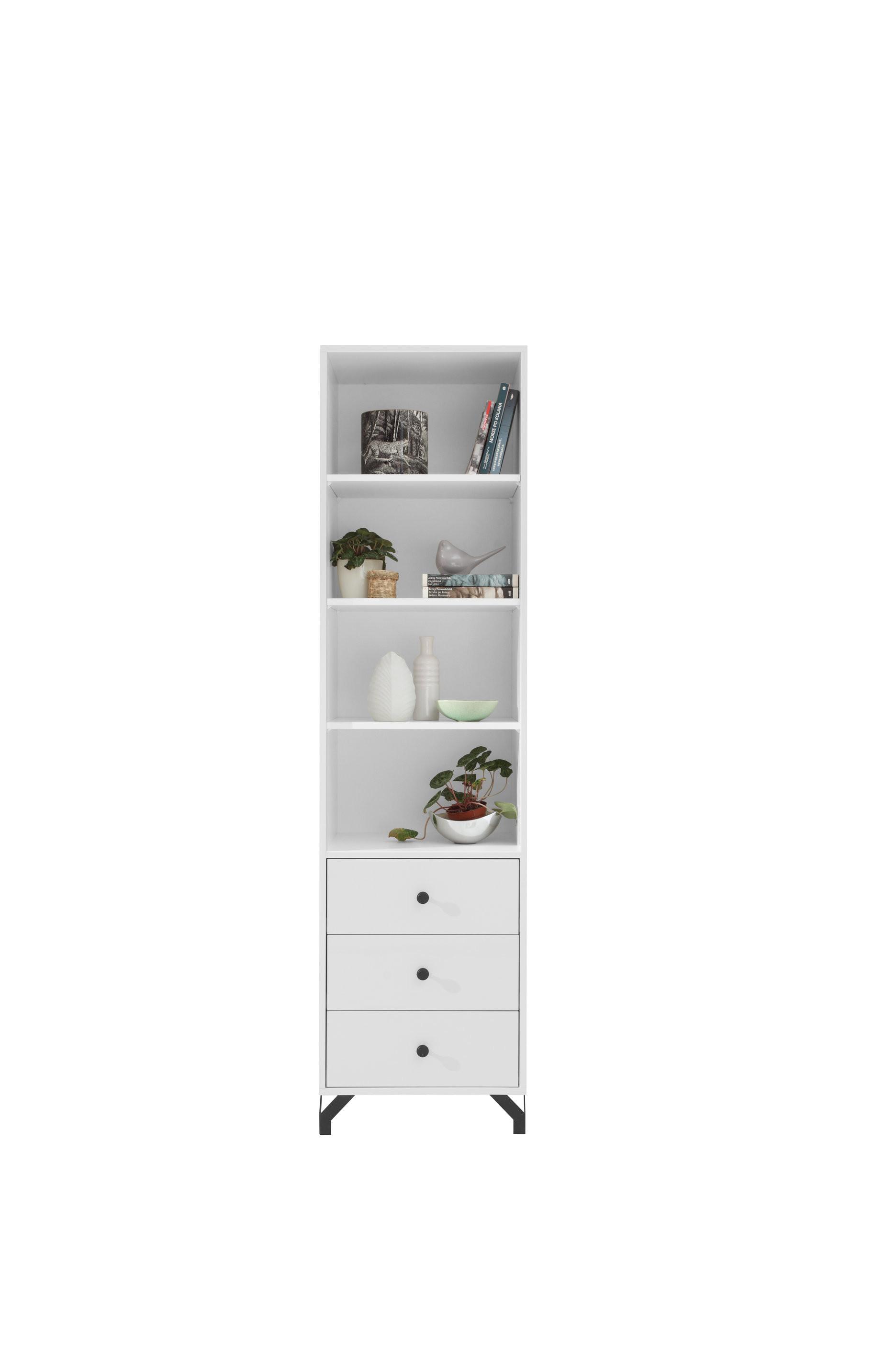 BÜCHERREGAL LANZA 50x40x190 cm, Regal Weiß - Weiß, Holzwerkstoff (50/190/40cm) - MASSENO