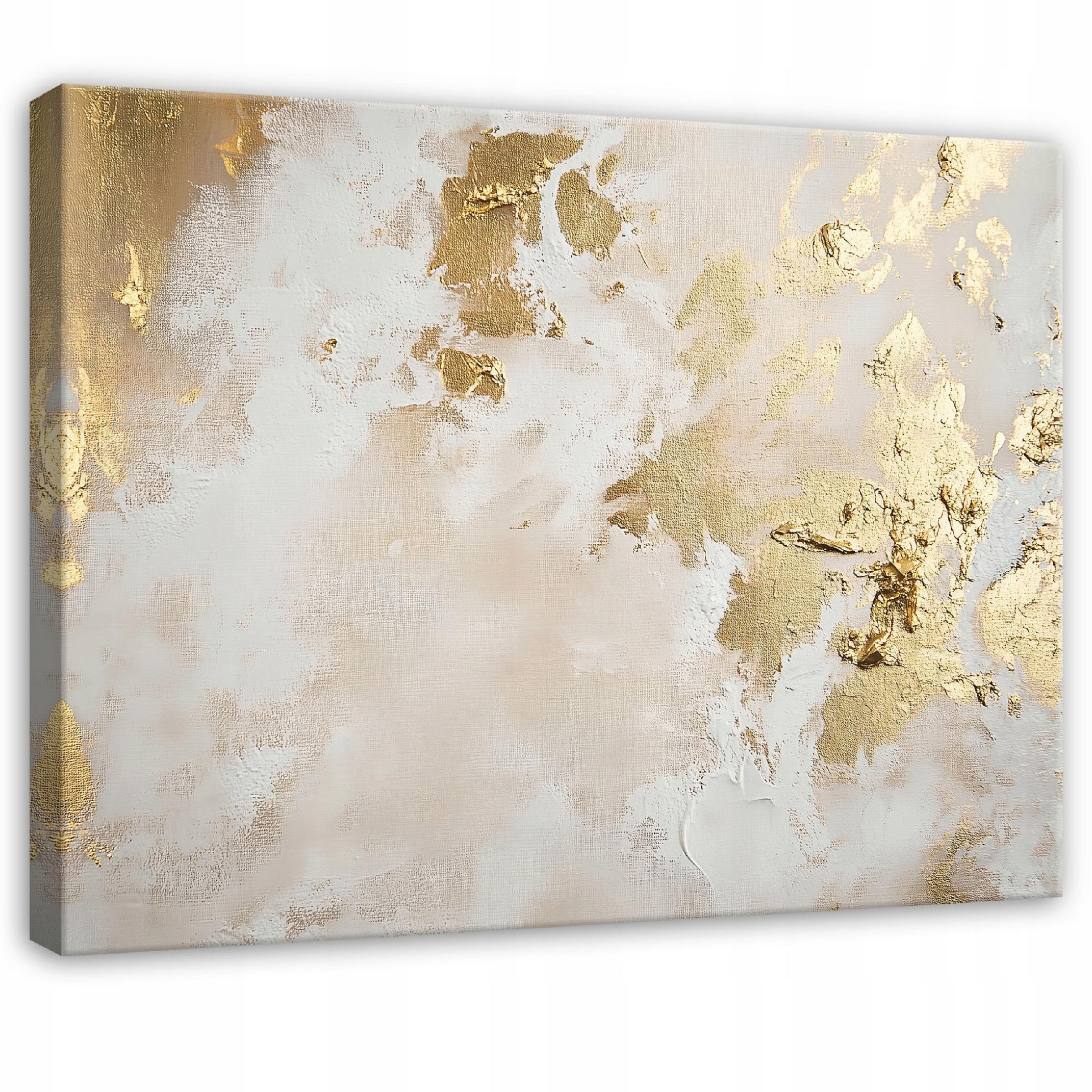 LEINWAND BILDER Abstrakt Gold Modern Wohnzimmer 120x80 - Grau, Holzwerkstoff (120/80cm) - Wallarena